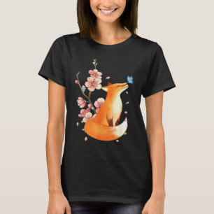 T-shirt Fleur de cerisier japonais vintage Fox