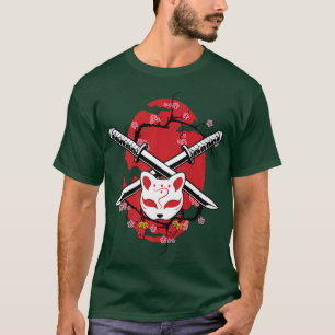 T-shirt Fleur de cerisier japonaise ancienne Samurai Katan