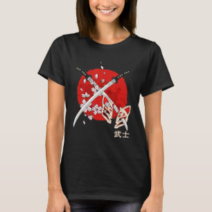 T-shirt Fleur de cerisier japonaise ancienne Samurai Katan