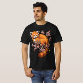 T-shirt Fleur de cerisier Panda rouge (Devant entier)