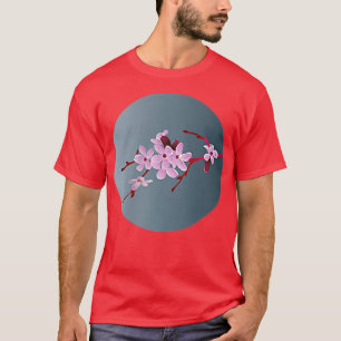 T-shirt Fleur de cerisier Sakura japonaise au clair de lun