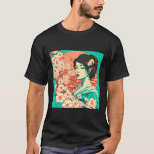 T-shirt Fleur de cerisier vintage Art japonais Sakura Anim