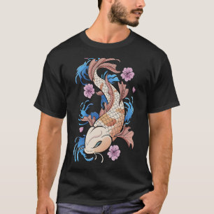 T-shirt Fleur de cerisier vintage I Poisson japonais I Koi