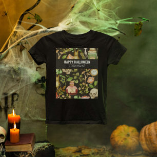 T-shirt Fleur de champignon Plante de crâne Halloween Abst