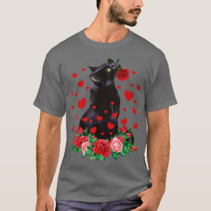 T-shirt Fleur de chat Valentines Jour Cute Kitten Kitty Lo