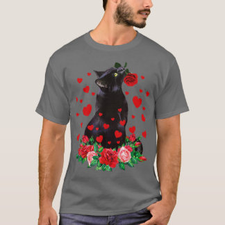 T-shirt Fleur de chat Valentines Jour Cute Kitten Kitty Lo