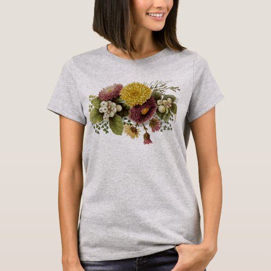 T-shirt Fleur de chrysanthème mère florale (Devant)