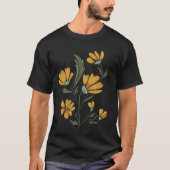 T-shirt Fleur de Cosmos Jaune Beauté simple (Devant)