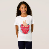 T-Shirt Fleur de devis d'amour Bunny (Devant entier)