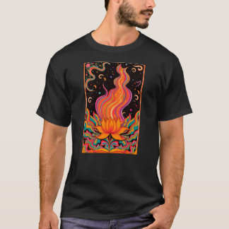 T-shirt Fleur de flamme psychédélique