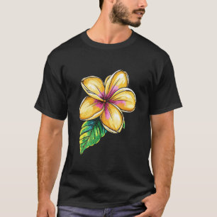 T-shirt Fleur de frangipanier à fleurs de plumeria jaune H