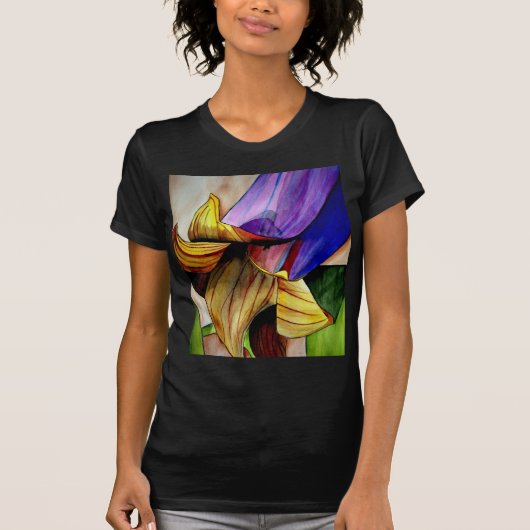 T-shirt Fleur de Fritillaire peinture originale aquarelle (Devant)