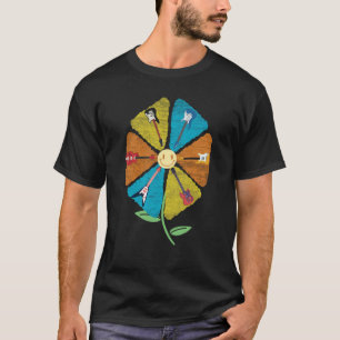 T-shirt Fleur de guitares ensemble rock and roll fans musi