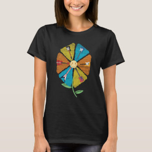 T-shirt Fleur de guitares Set Rock et Roll Fans Music Pla