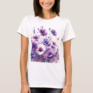 T-Shirt Fleur de Hibiscus Pourpre en Fleurs