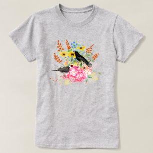 T-Shirt Fleur de Hortensia pour Amoureux des Oisea