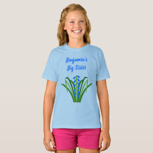 T-shirt Fleur de Jacinthe Garçon Bébé Grande Sœur de Print