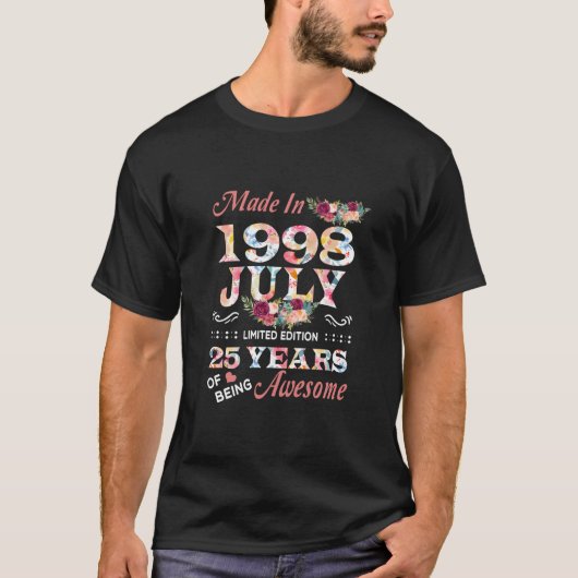 T-shirt Fleur de juillet 1998 25e (Devant)