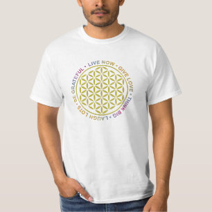 T-shirt Fleur de la vie avec des règles de la vie