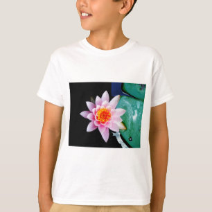 T-shirt Fleur de laine d'eau chaude rose et orange de lotu