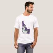 T-shirt Fleur de l'État d'Idaho Silhouette (Devant entier)