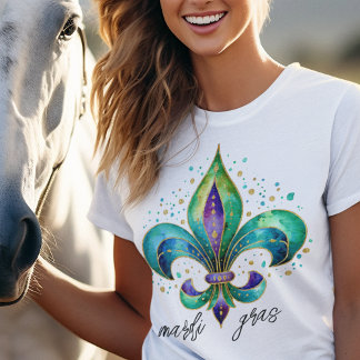 T-shirt Fleur De Lis Capricieuse Pour Mardi Gras