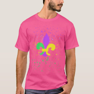 T-shirt Fleur de lis dans mardi gras couleurs pour la Nouv