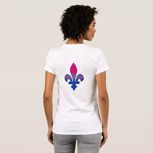 T-shirt Fleur de lis de la fierté de la bisexualité (Dos entier)