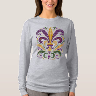 T-shirt Fleur de lis jaune et vert violet