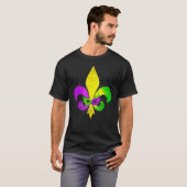T-shirt Fleur De Lis Mardi Gras Mask Carnaval de la Nouvel (Devant entier)