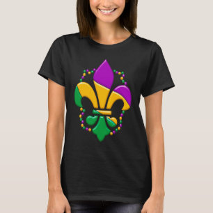 T-shirt Fleur de Lis Mardi Gras Tache de Peinture Fille Ga