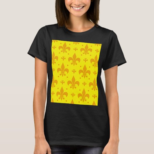 T-shirt Fleur de lis Motif jaune (Devant)