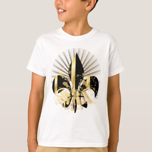 T-shirt Fleur de Lis noir et or (Devant)