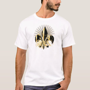 T-shirt Fleur de Lis noir et or