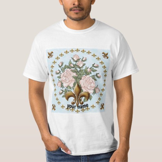 T-shirt Fleur de lis roses (Devant)