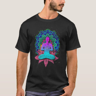 T-shirt Fleur de Lotus colorée Mandala Namaste Yogi Bouddh