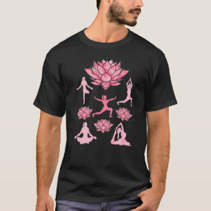 T-shirt Fleur de lotus fleurit Pilates bouddhiste zen Medi