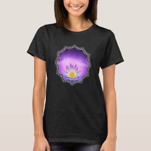 T-shirt Fleur de Lotus Pourpre Mandala Géométrie Gaia Yoga