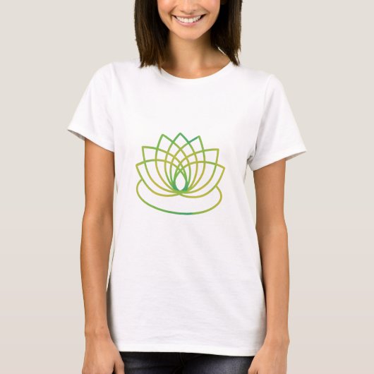 T-shirt Fleur de lotus vert et jaune (Devant)