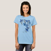 T-shirt Fleur de lune d'aquarelle blanche (Devant entier)