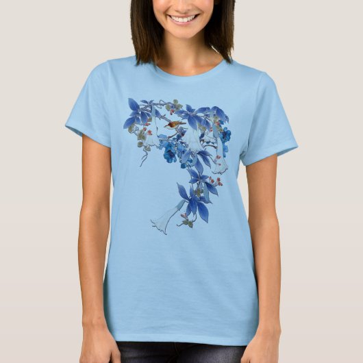 T-shirt Fleur de lune d'aquarelle blanche (Devant)
