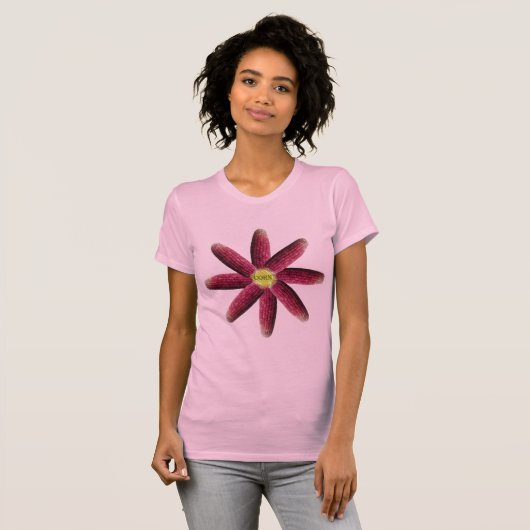 T-shirt Fleur de maïs rouge Motif femmes (Devant entier)