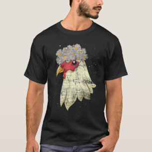 T-shirt Fleur de marais Fleur ferme Animal Floral Poulet