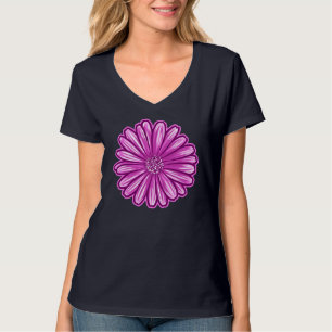 T-shirt Fleur de marguerite africaine, Illustration réalis