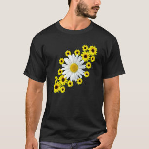 T-shirt Fleur de marguerite avec motif floral de tournesol