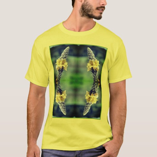 T-shirt Fleur de Mullein Jaune Sauvage Abstraite (Devant)