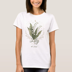 T-shirt Fleur de naissance personnalisée du Muguet avec no