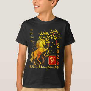 T-shirt Fleur de pêcher Nouvel An lunaire vietnamien Cheva