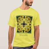 T-shirt Fleur de Primrose jaune Art Abstrait (Devant)