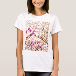 T-shirt Fleur de printemps rose pourpre en floraison